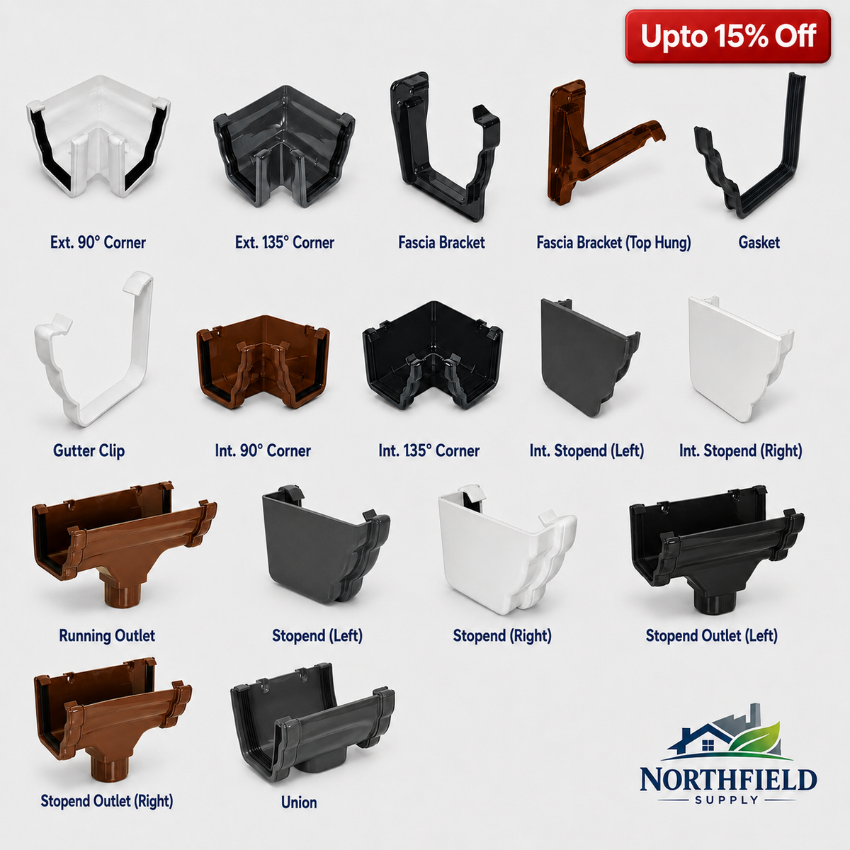 Niagara Ogee Guttering UPVC Rainwater Gutter Drainage System Parts 110mm