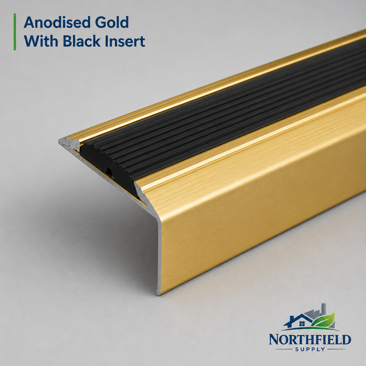 Anodised Aluminium Stair Nosing Edge Trim 120cm Step Edging Non Slip Stair Nose
