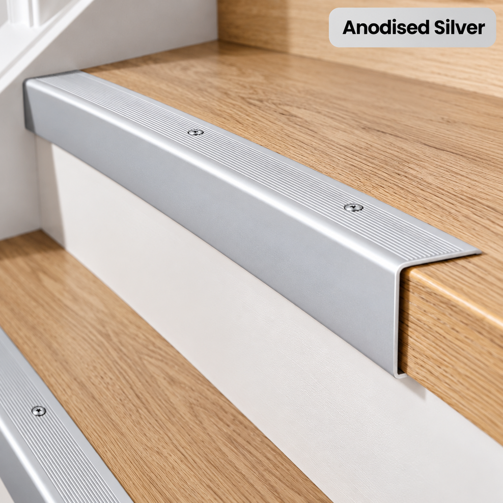 Aluminium Anti Slip Stair Nosing 35x35mm Step Edge Edging Trim 0.9M Safety A41