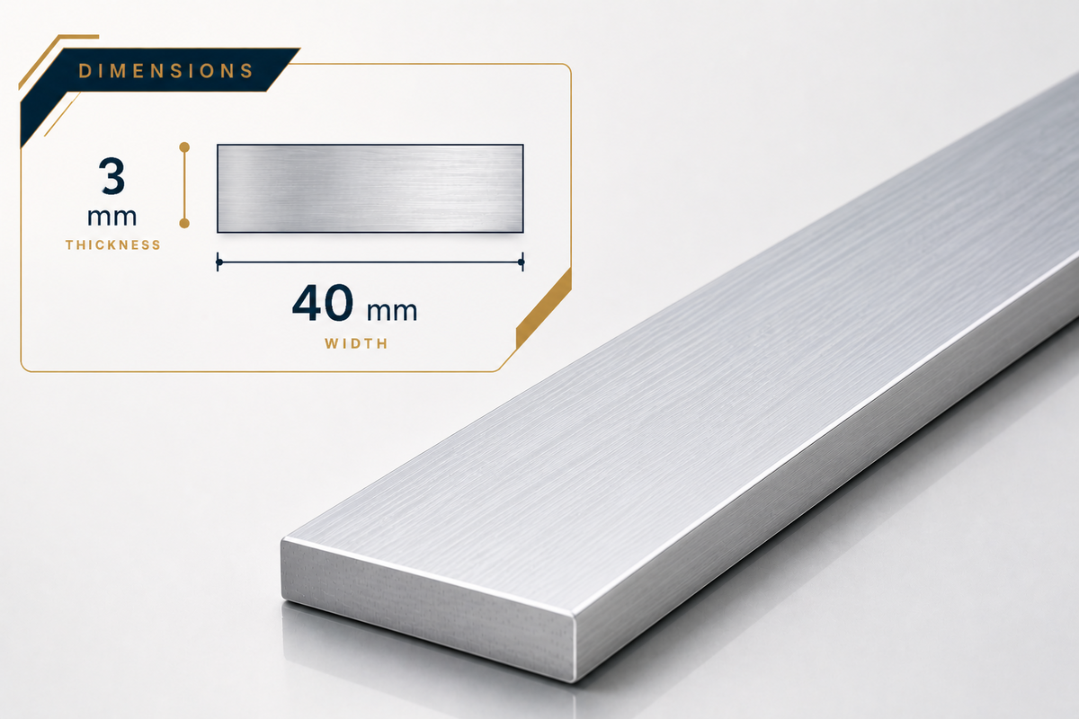 Aluminium Flat Bar Plate 1 Metre Thick Strip Various Sizes 2mm 3mm