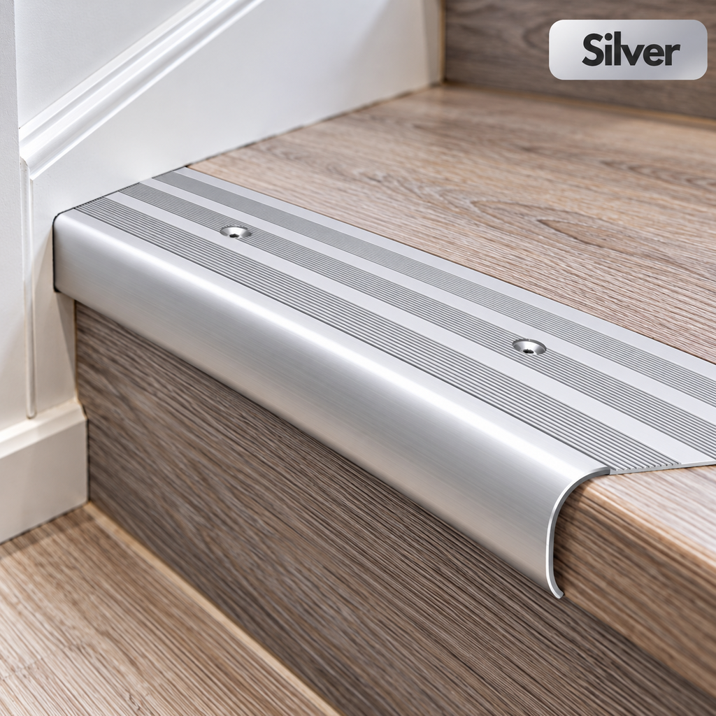 Aluminium Bullnose Stair Nosing 62x38mm 118cm Curved Step Edge Trim Protector