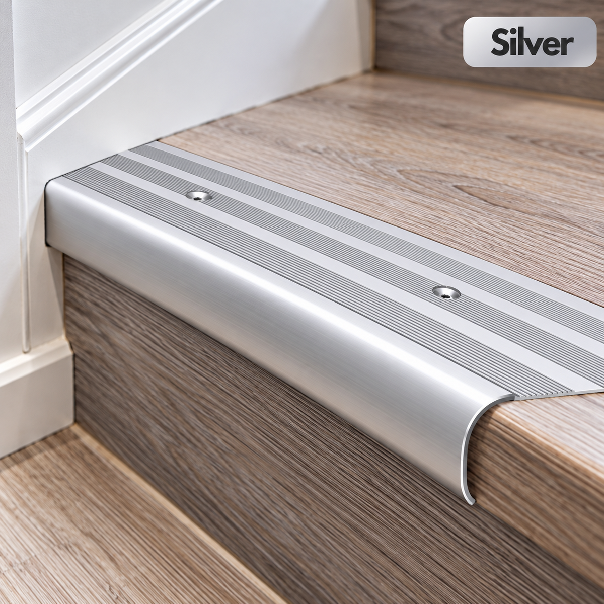 Aluminium Bullnose Stair Nosing 62x38mm 118cm Curved Step Edge Trim Protector