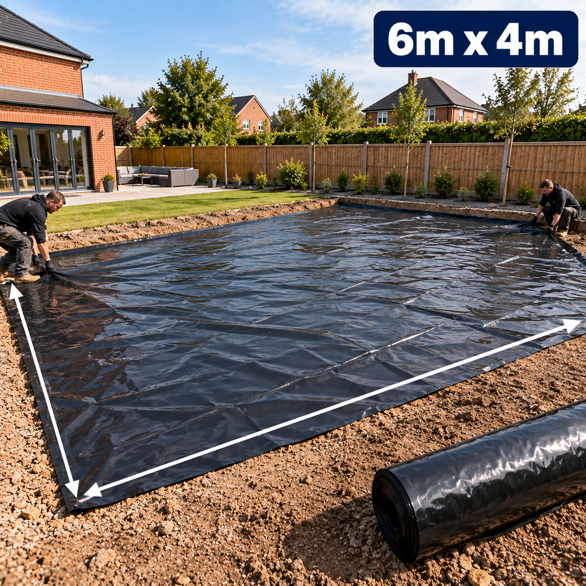 Damp Proof Membrane DPM Black Polythene Sheeting Roll 4m Wide 300MU Visqueen