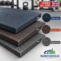 Heavy Duty Rubber Gym Floor Mat Tiles 1M x 1M Noise Reducing Anti Slip Flooring