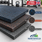 Heavy Duty Rubber Gym Floor Mat Tiles 1M x 1M Noise Reducing Anti Slip Flooring