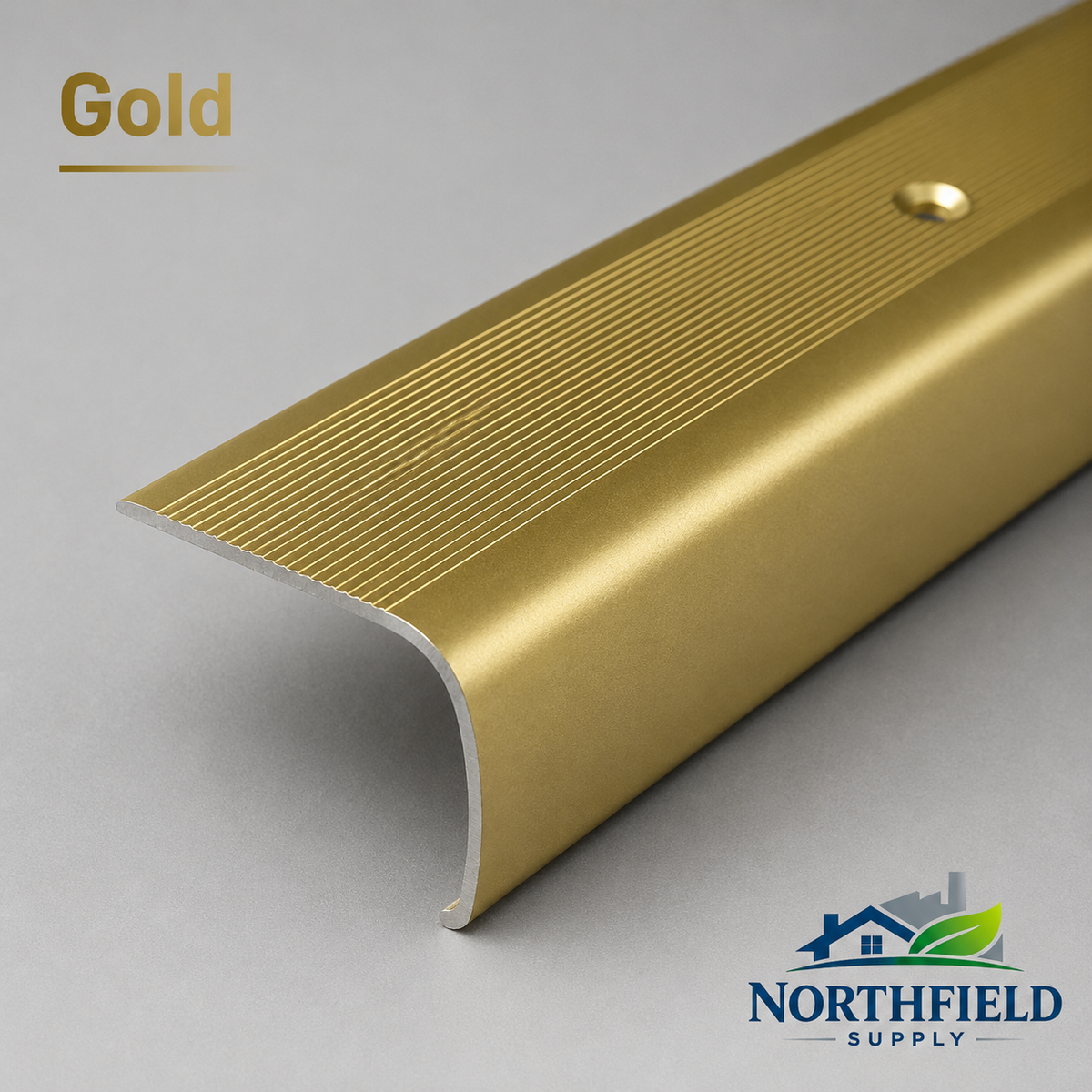 Aluminium Stair Nosing Bullnose Edge Trim Anti Slip Step Edging 35×45 mm 1M H28