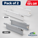 Kitchen Drawer Box Sides & Roller Runners White/Silver All Sizes 25kg