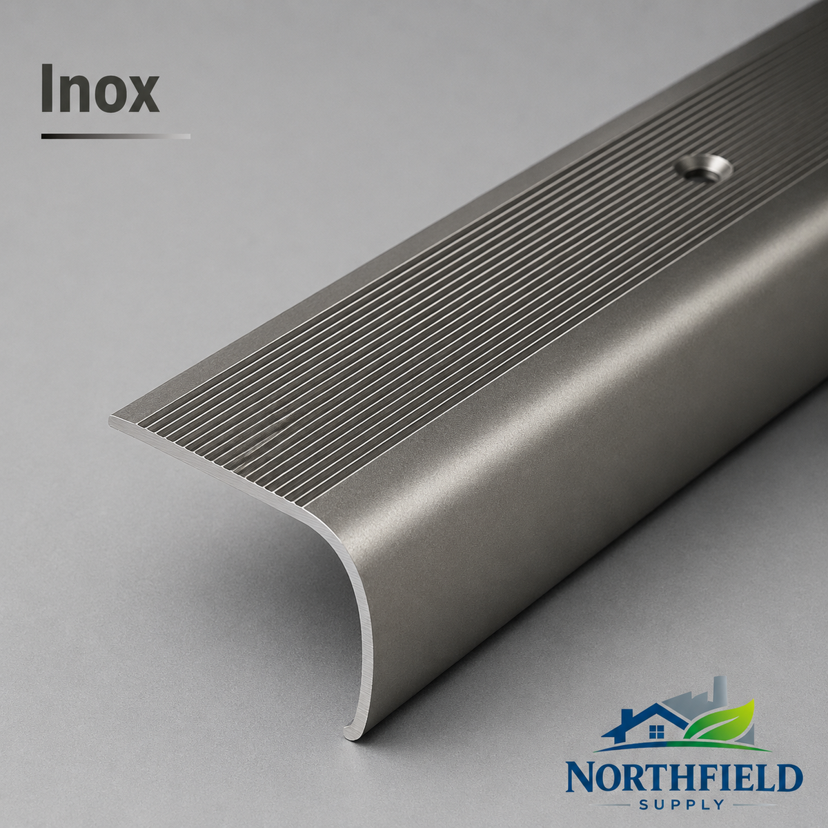 Aluminium Stair Nosing Bullnose Edge Trim Anti Slip Step Edging 35×45 mm 1M H28