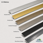 Aluminium T Bar Door Threshold Trim 2.5M Floor Transition Tile Laminate Profile