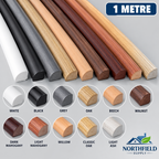 uPVC Quadrant Trim 18mm x 1m Plastic Window Door Skirting Edge Various Colours