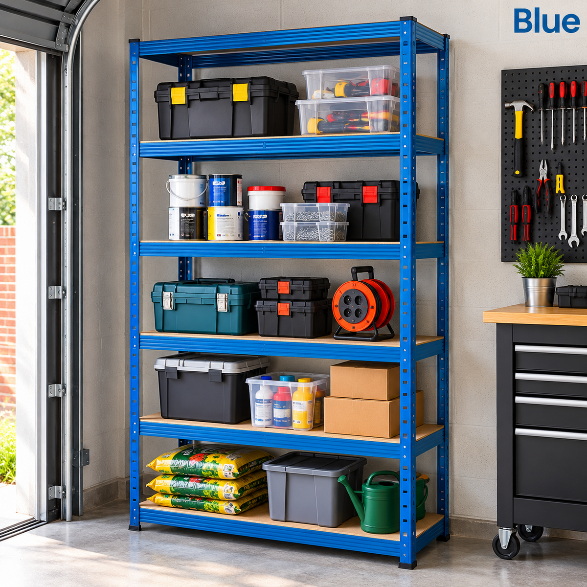 5 Tier Heavy Duty Garage Shelving Unit Racking Storage Shelves 180x90x40cm
