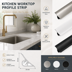 Kitchen Worktop Profile Strip Splashback Edging Trim PVC Seal 3m 23x23mm