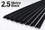 PVC Corner Angle Trim 2.5m 90° Black Edge Protector Equal & Unequal Sizes