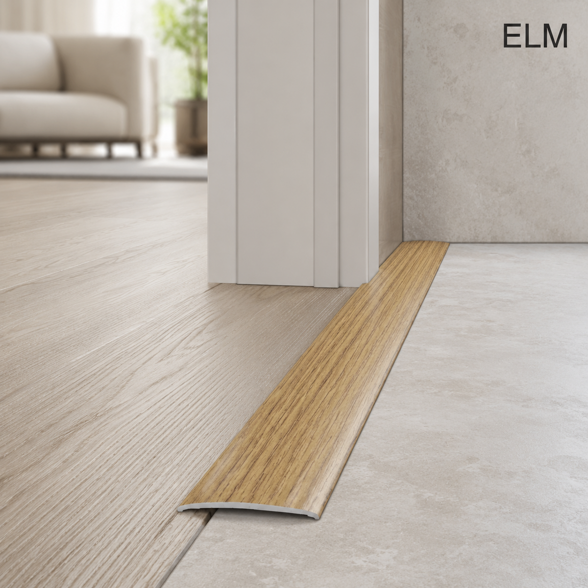 Aluminium Door Threshold Trim 35mm Self Adhesive Wood Effect Flat Bar 0.93M Long
