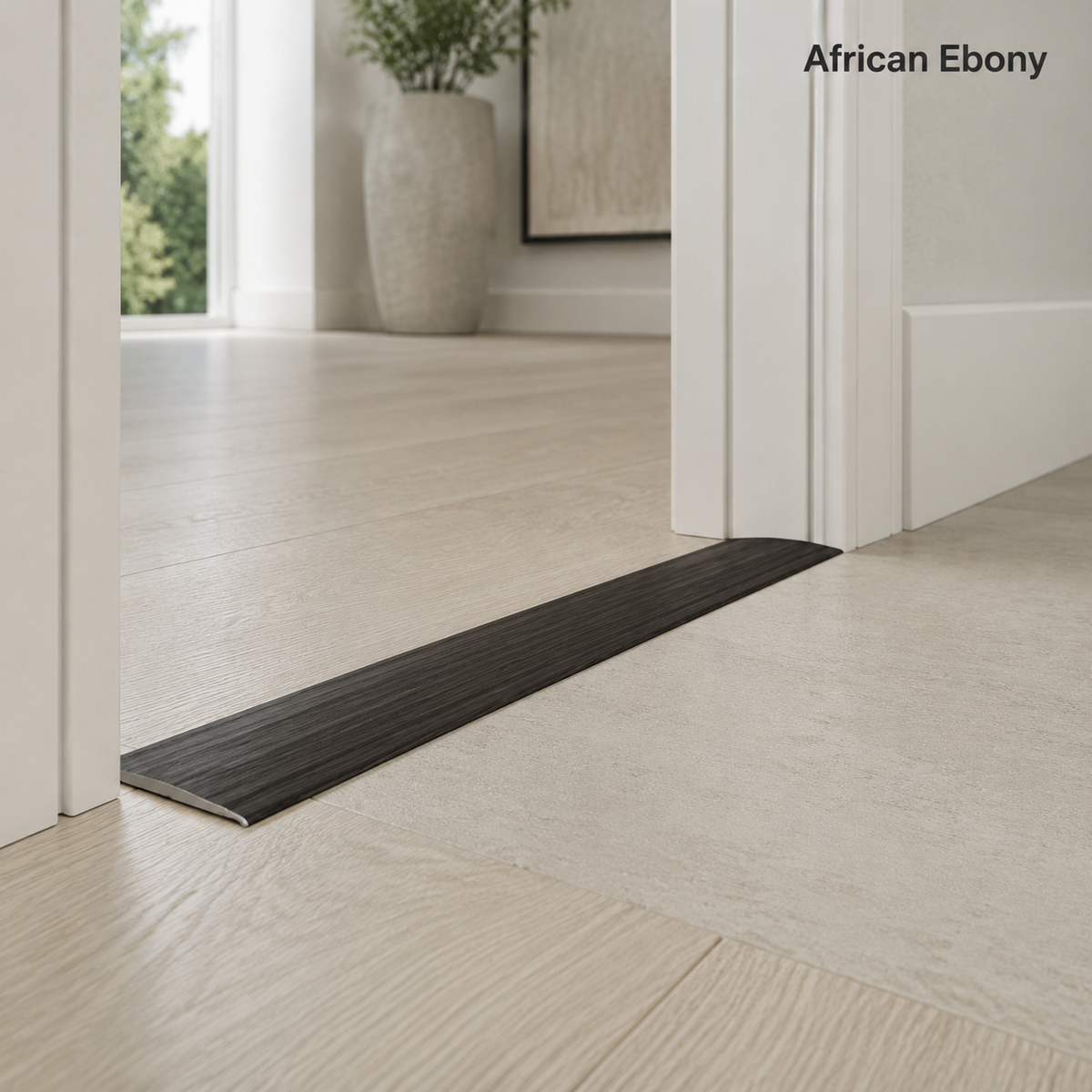 Aluminium Door Threshold Trim 35mm Self Adhesive Wood Effect Flat Bar 0.93M Long
