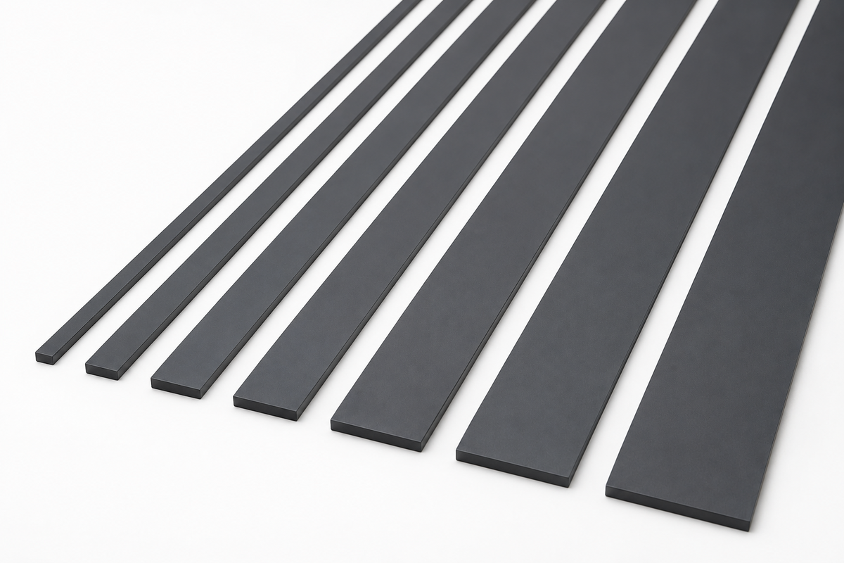 PVC Flat Bar Strip 1M Rigid Plastic Trim White Black Anthracite Various Sizes