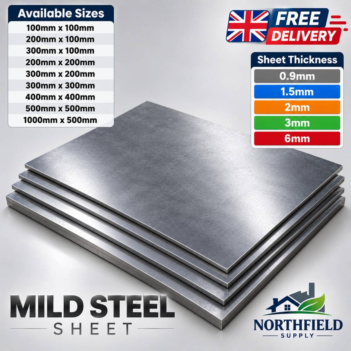 Mild Steel Sheet Plate Metal Cut to Size 0.8mm-6mm Thick DIY Welding Fabrication