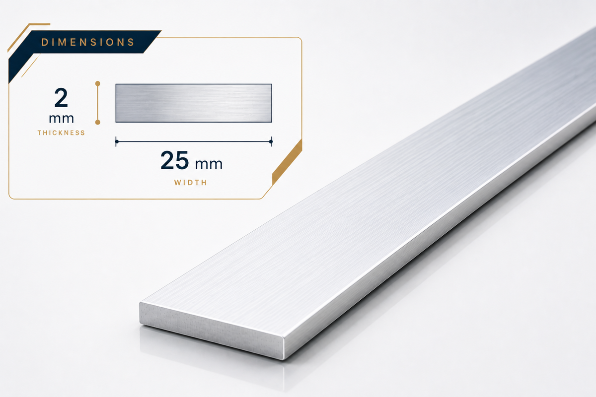 Aluminium Flat Bar Plate 1 Metre Thick Strip Various Sizes 2mm 3mm