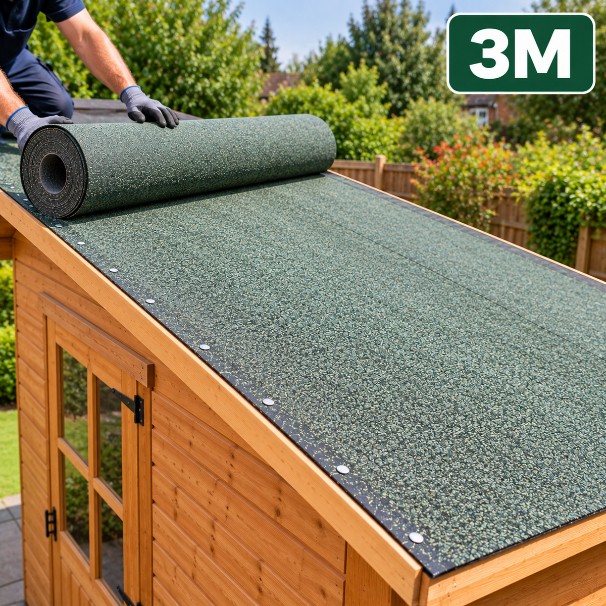 Green Mineral Roofing Felt Shed Roof Sheet Heavy Duty 1m Wide 1m-6m Lengths