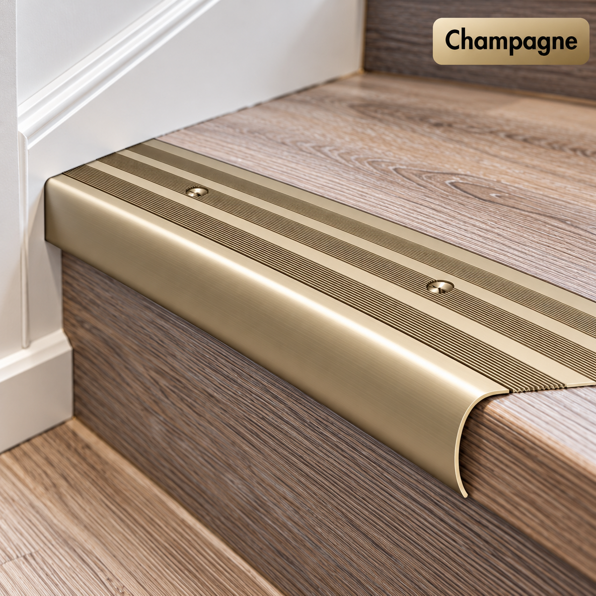 Aluminium Bullnose Stair Nosing 62x38mm 118cm Curved Step Edge Trim Protector