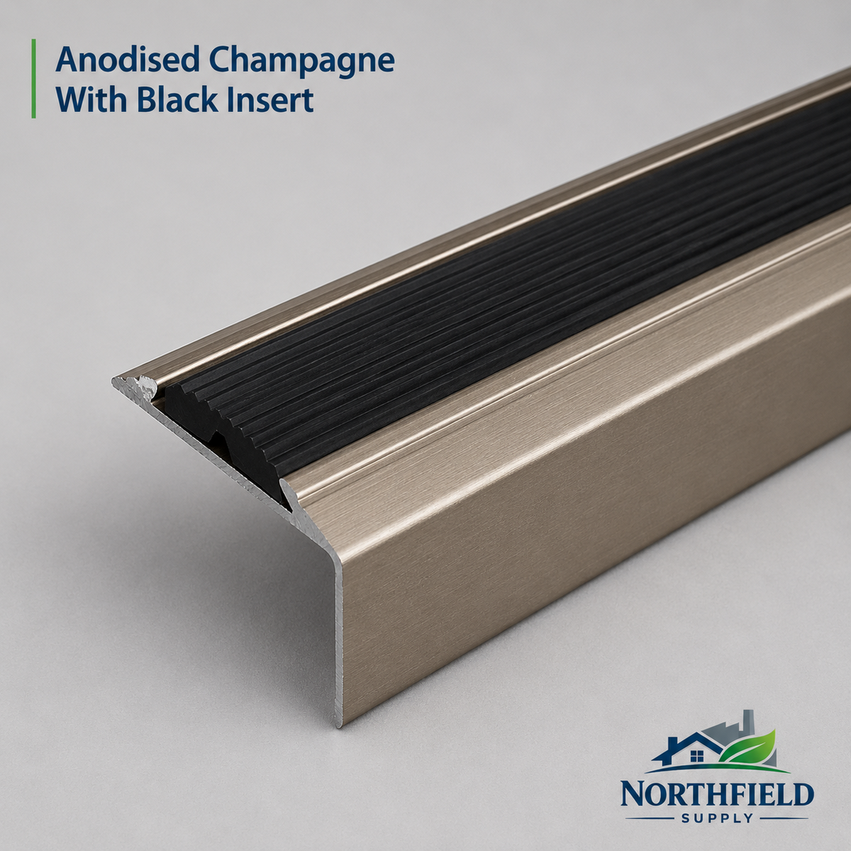 Anodised Aluminium Stair Nosing Edge Trim 120cm Step Edging Non Slip Stair Nose