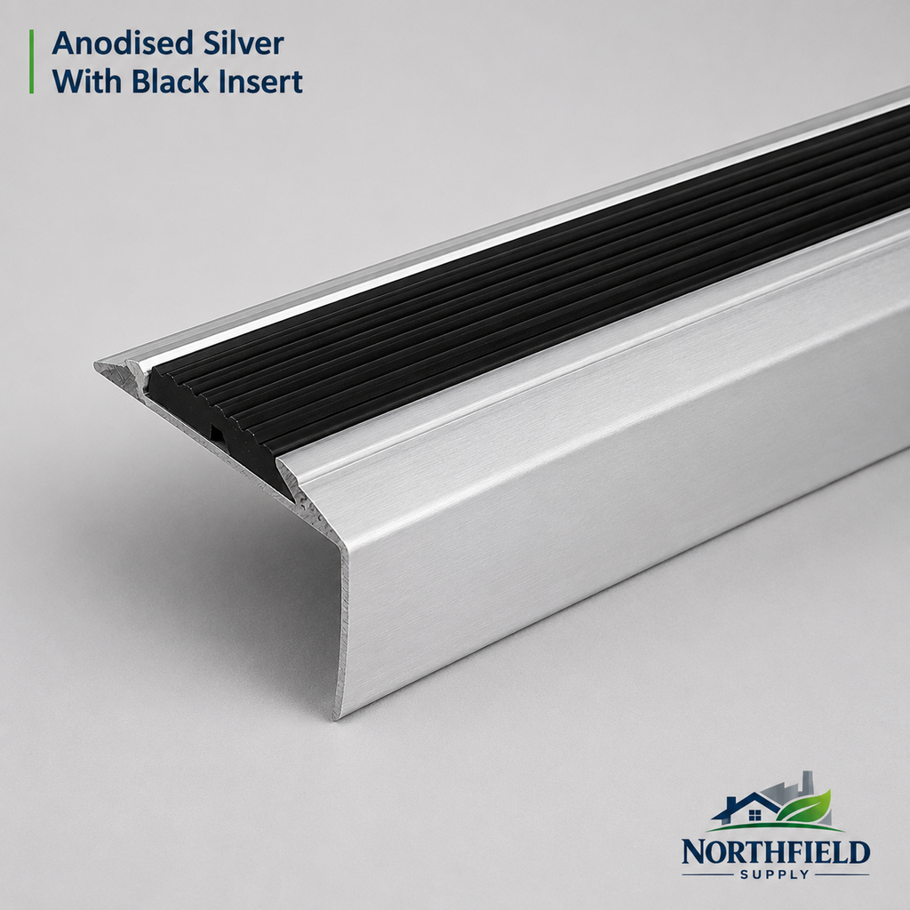 Anodised Aluminium Stair Nosing Edge Trim 120cm Step Edging Non Slip Stair Nose