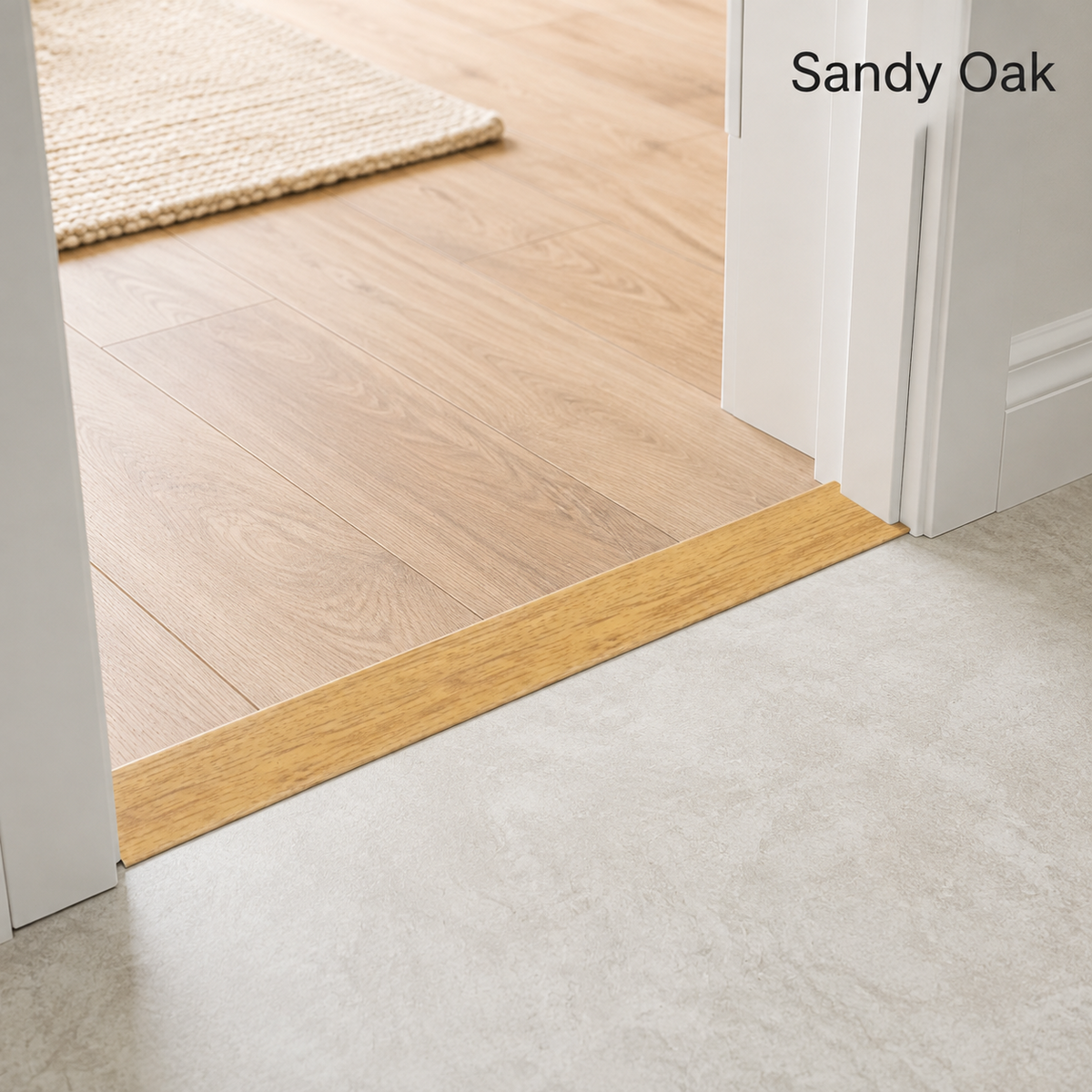 Aluminium Door Threshold Trim 35mm Self Adhesive Wood Effect Flat Bar 0.93M Long