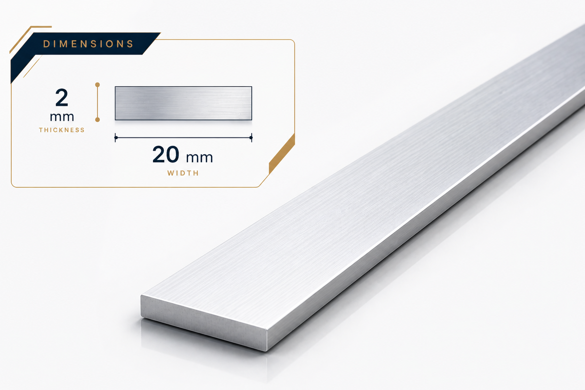 Aluminium Flat Bar Plate 1 Metre Thick Strip Various Sizes 2mm 3mm