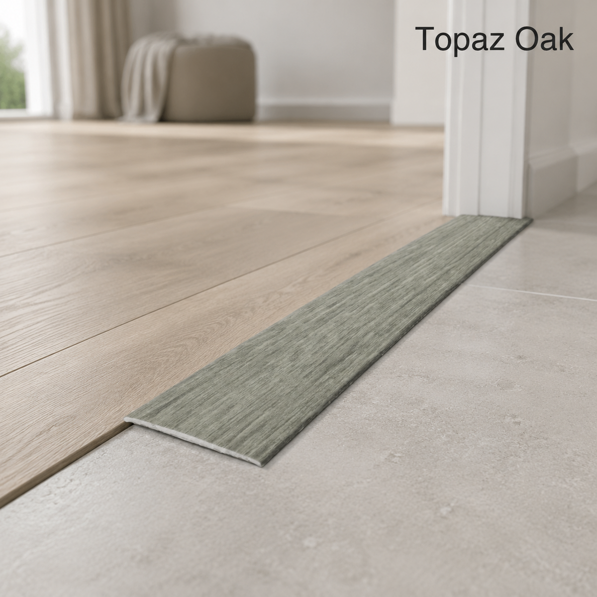 Aluminium Door Threshold Trim 35mm Self Adhesive Wood Effect Flat Bar 0.93M Long