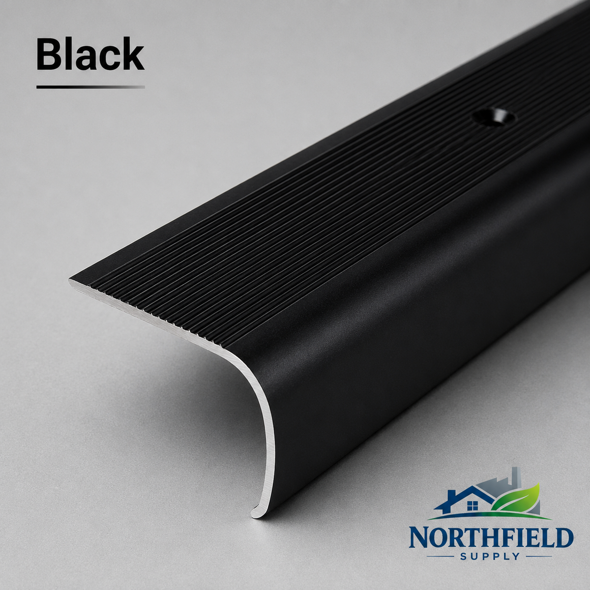 Aluminium Stair Nosing Bullnose Edge Trim Anti Slip Step Edging 35×45 mm 1M H28