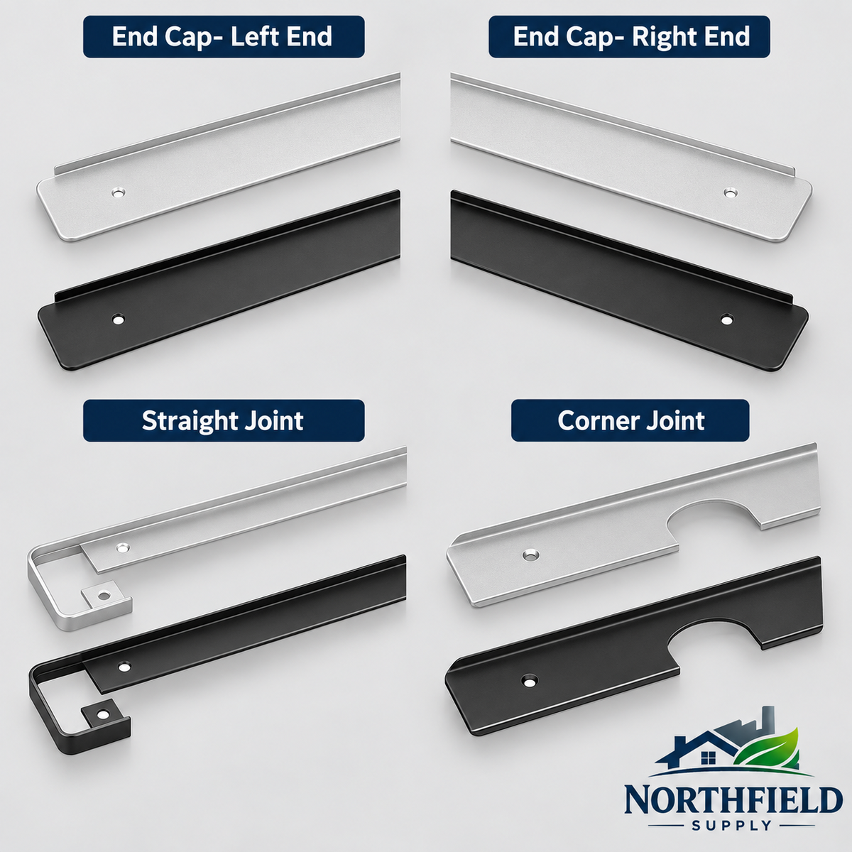 40mm Kitchen Worktop Joint Strips Edge Trim End Cap Corner Straight Joining Bar