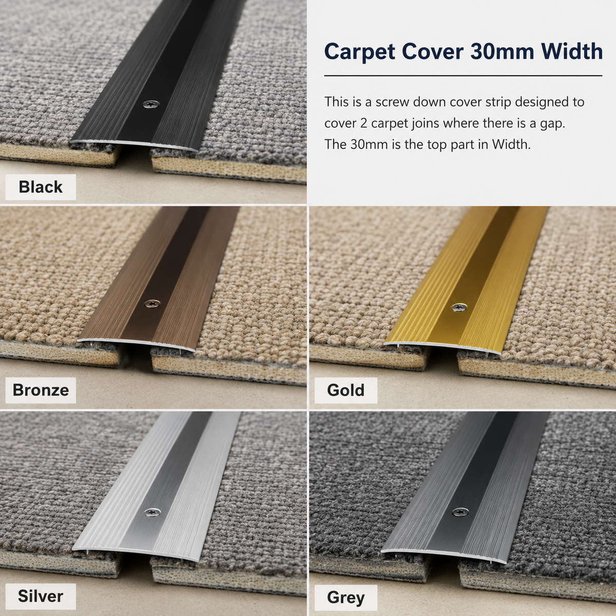 Flooring Edge Strip Trim Metal Door Bar Vinyl Tile Laminate Carpet Threshold