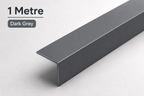 PVC Corner Angle Trim Dark Grey 90° Plastic 1M Equal Unequal Edge Protector