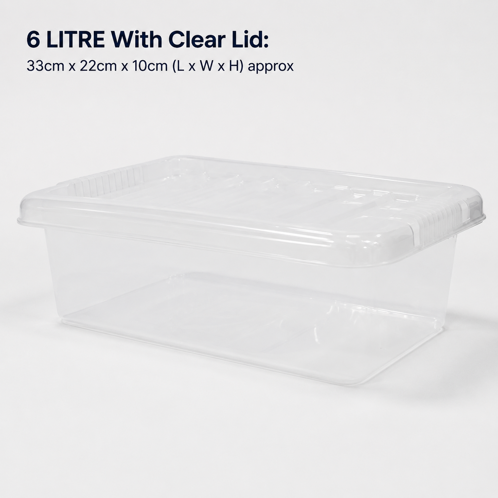 Plastic Storage Boxes With Lids Stackable Clear Home Office Kitchen Organiser