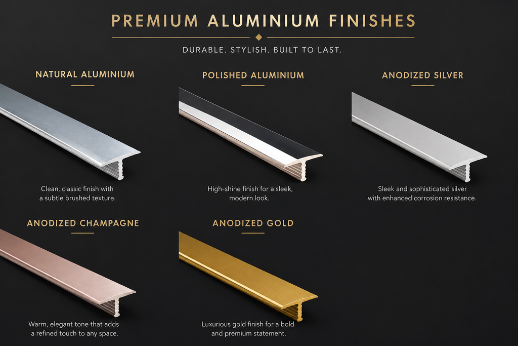 Premium Aluminium Threshold T Bar Trim Door Strip Profile Multi Colours & Sizes