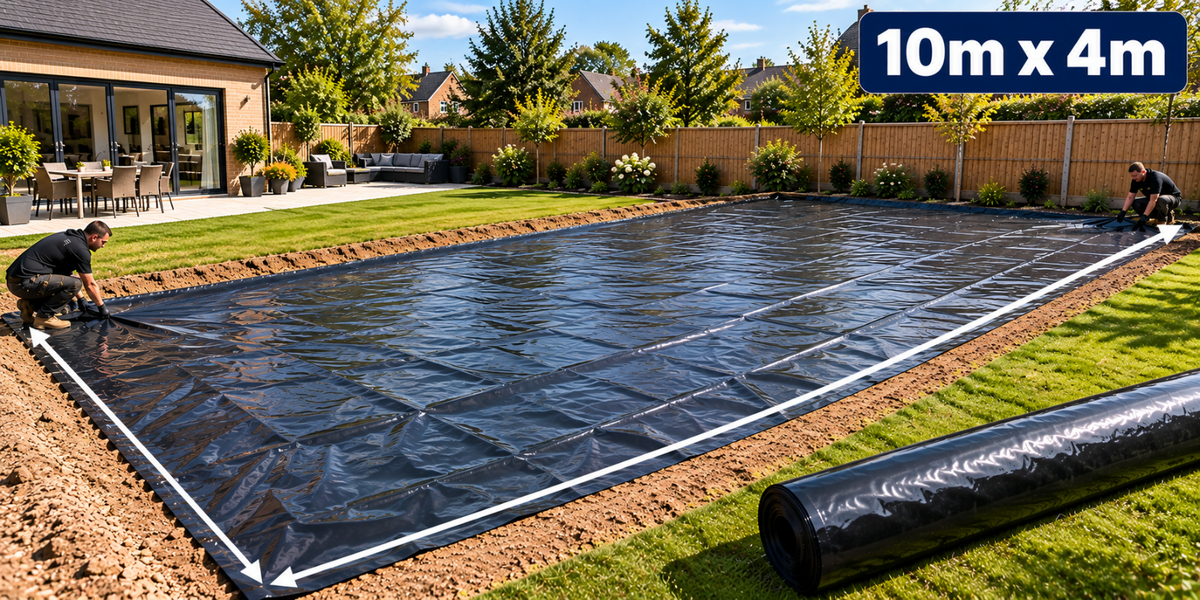 Damp Proof Membrane DPM Black Polythene Sheeting Roll 4m Wide 300MU Visqueen