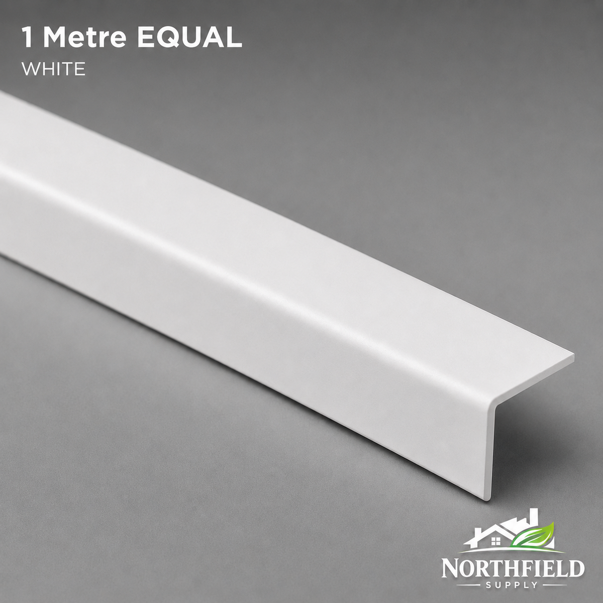 White PVC Trim Plastic Corner Angle 90° Equal Rigid Strip 1M Wall Protector