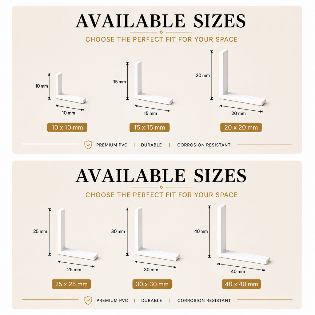 PVC Wood Effect Corner Trim 1M 90° Angle Edging Plastic Profile Various Sizes