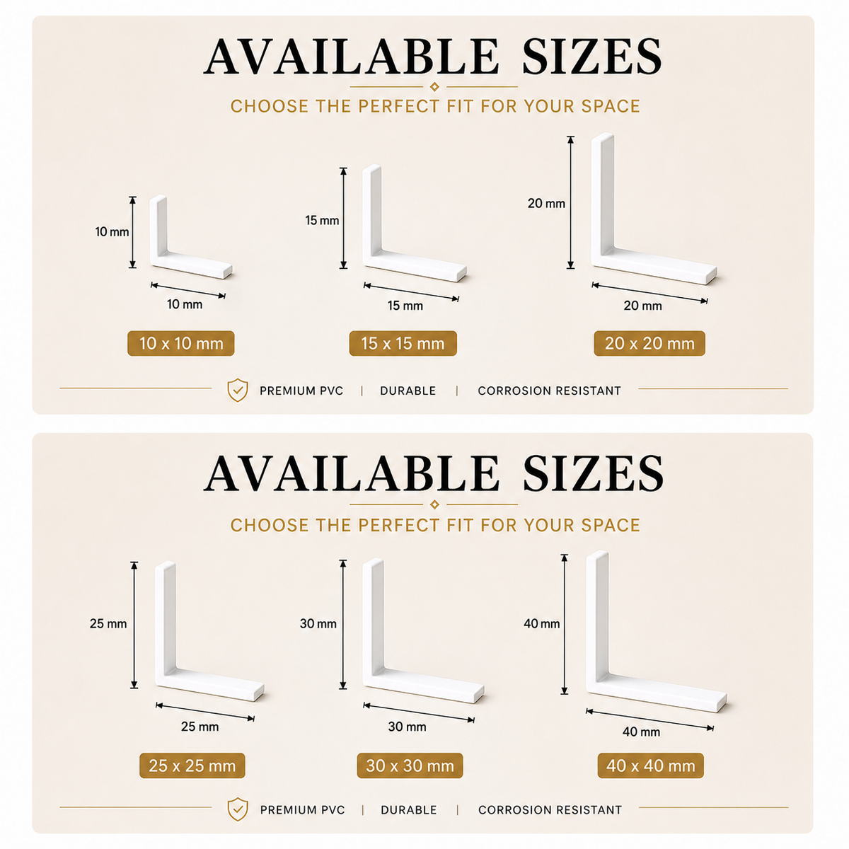 PVC Wood Effect Corner Trim 1M 90° Angle Edging Plastic Profile Various Sizes
