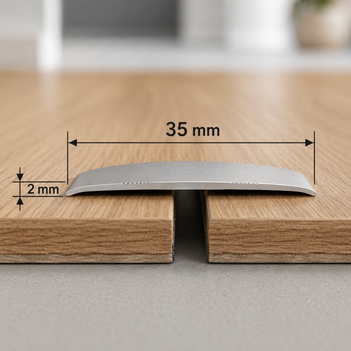 Aluminium Door Threshold Trim 35mm Self Adhesive Wood Effect Flat Bar 0.93M Long