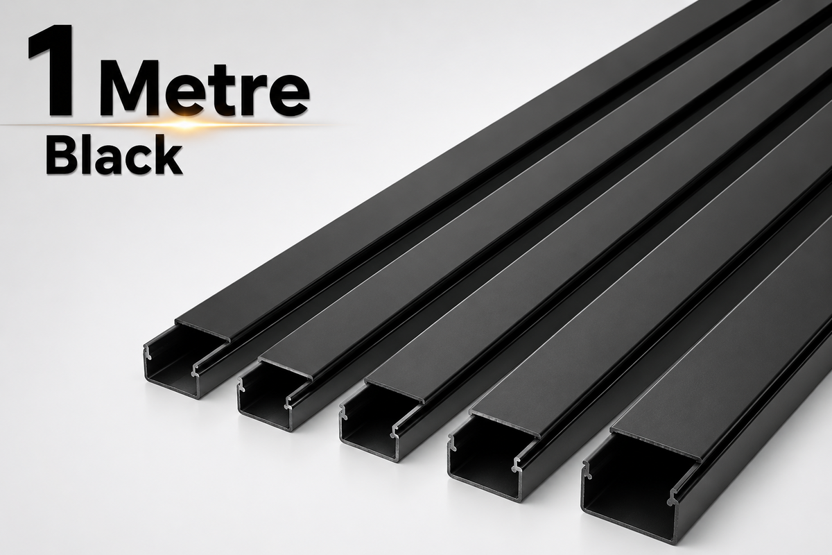 PVC Cable Trunking 1M Black Mini Wire Cover  for Electrical Cable Management