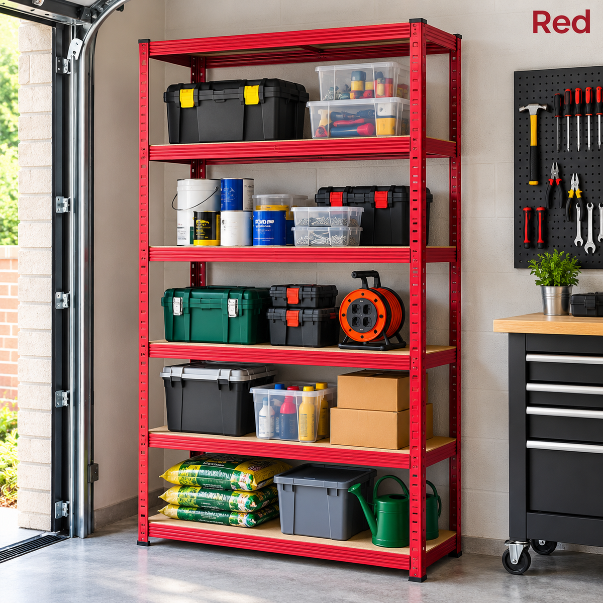 5 Tier Heavy Duty Garage Shelving Unit Racking Storage Shelves 180x90x40cm