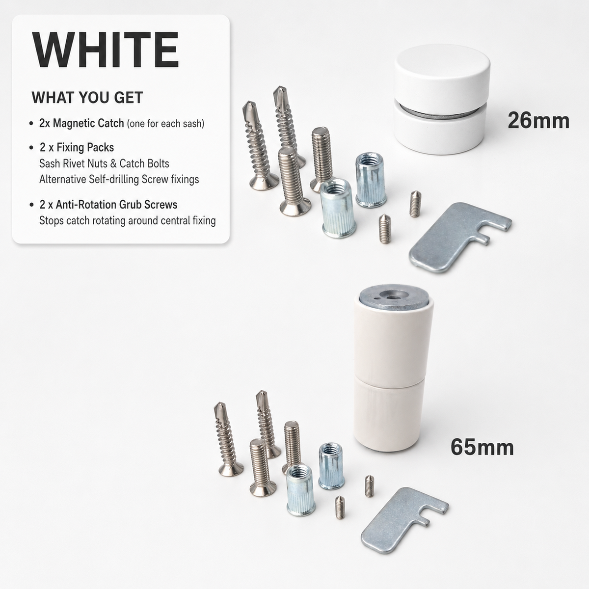 Bifold Door Magnetic Catch Aluminium Folding Patio Door Holder 26mm 65mm
