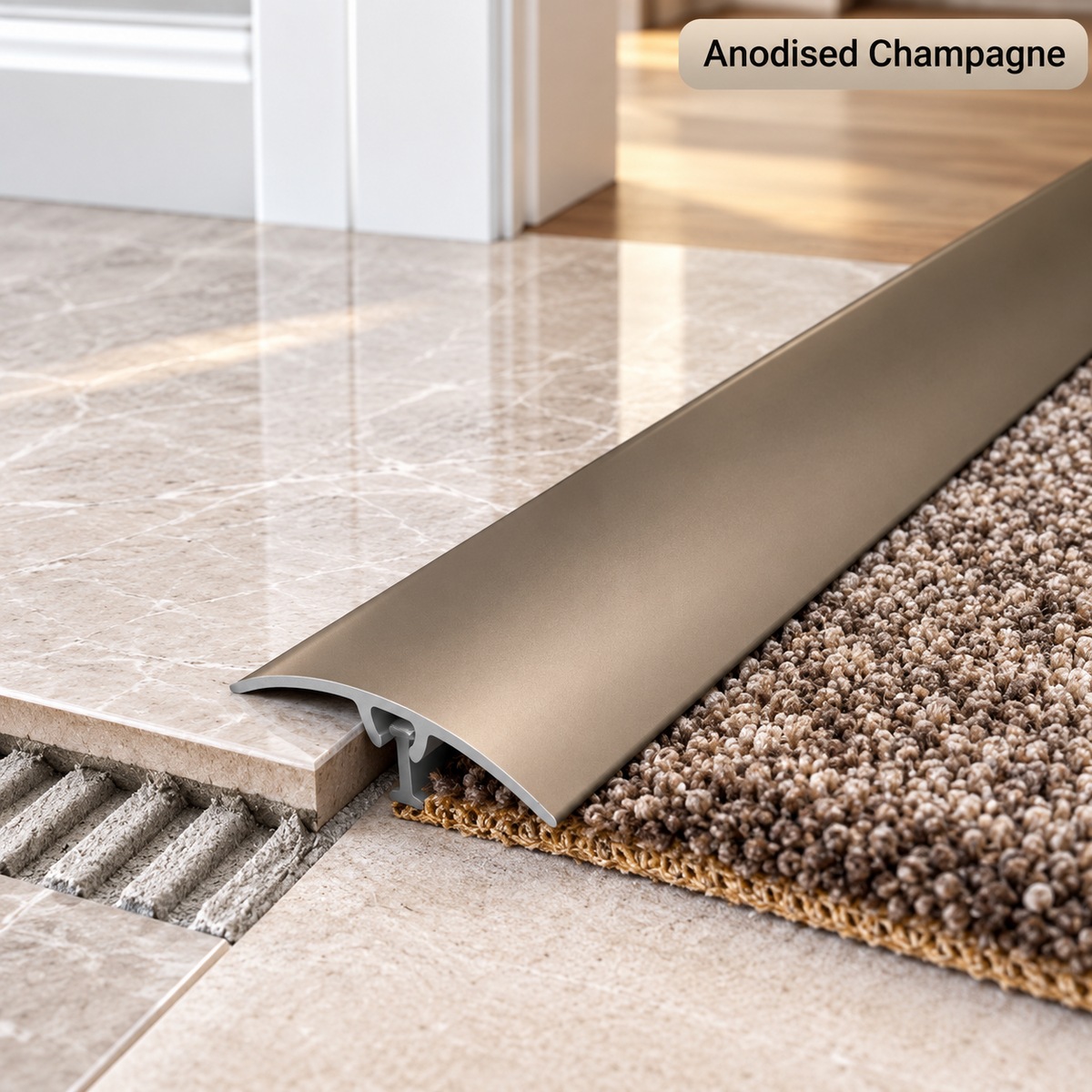 Aluminium Door Threshold Strip 50mm Floor Bar Edging Trim 2.7M Transition A65
