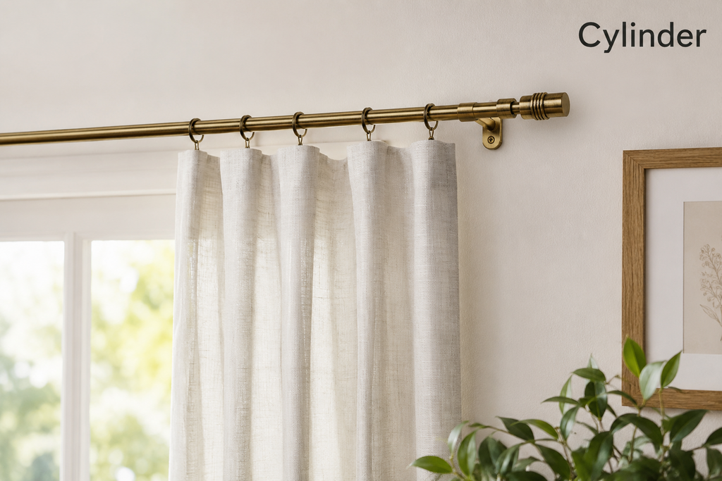 Mini Curtain Pole Telescopic Antique Brass Metal Extendable 40-200cm 8-10mm