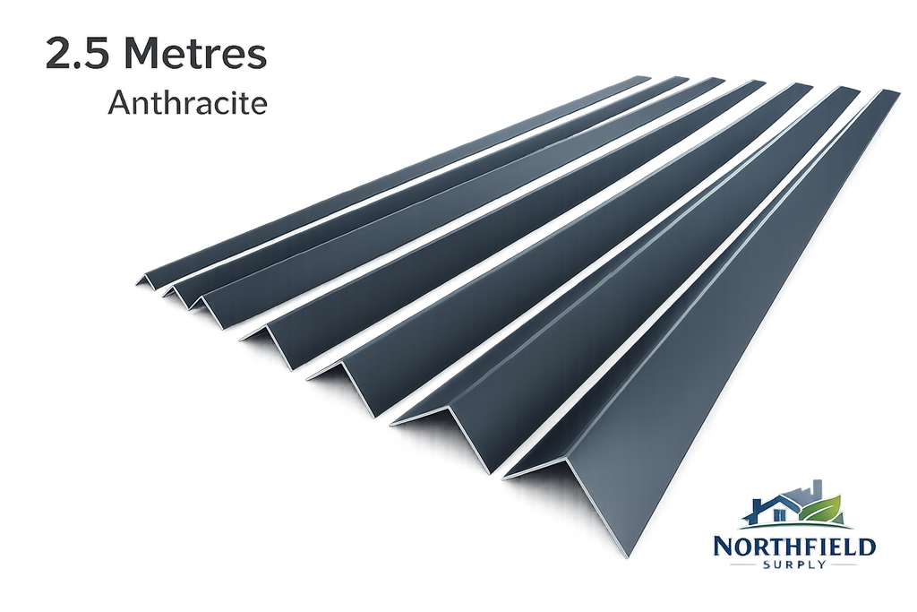 PVC Corner Angle Trim 2.5M Anthracite Equal & Unequal 90° Profile Various Sizes