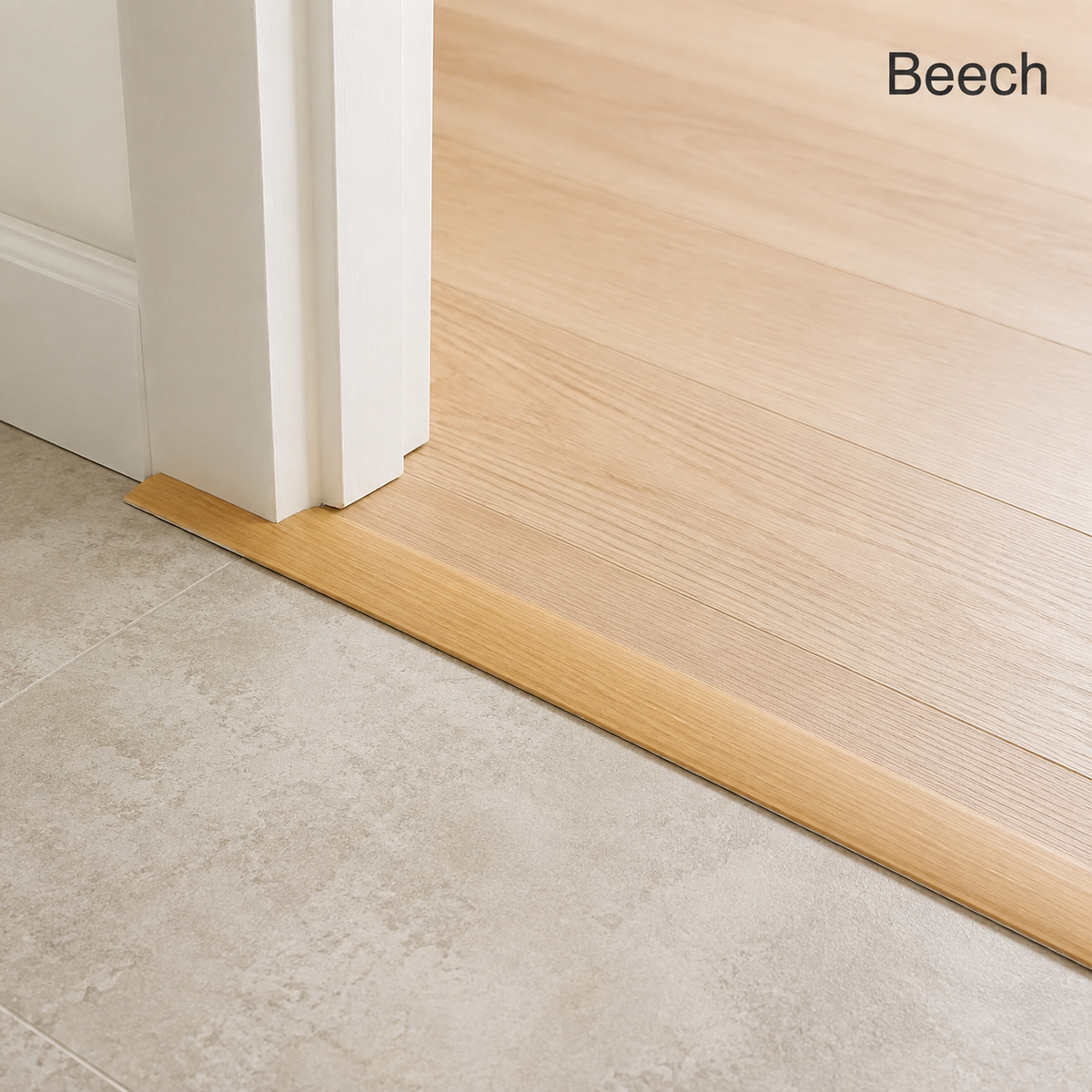 Aluminium Door Threshold Trim 35mm Self Adhesive Wood Effect Flat Bar 0.93M Long