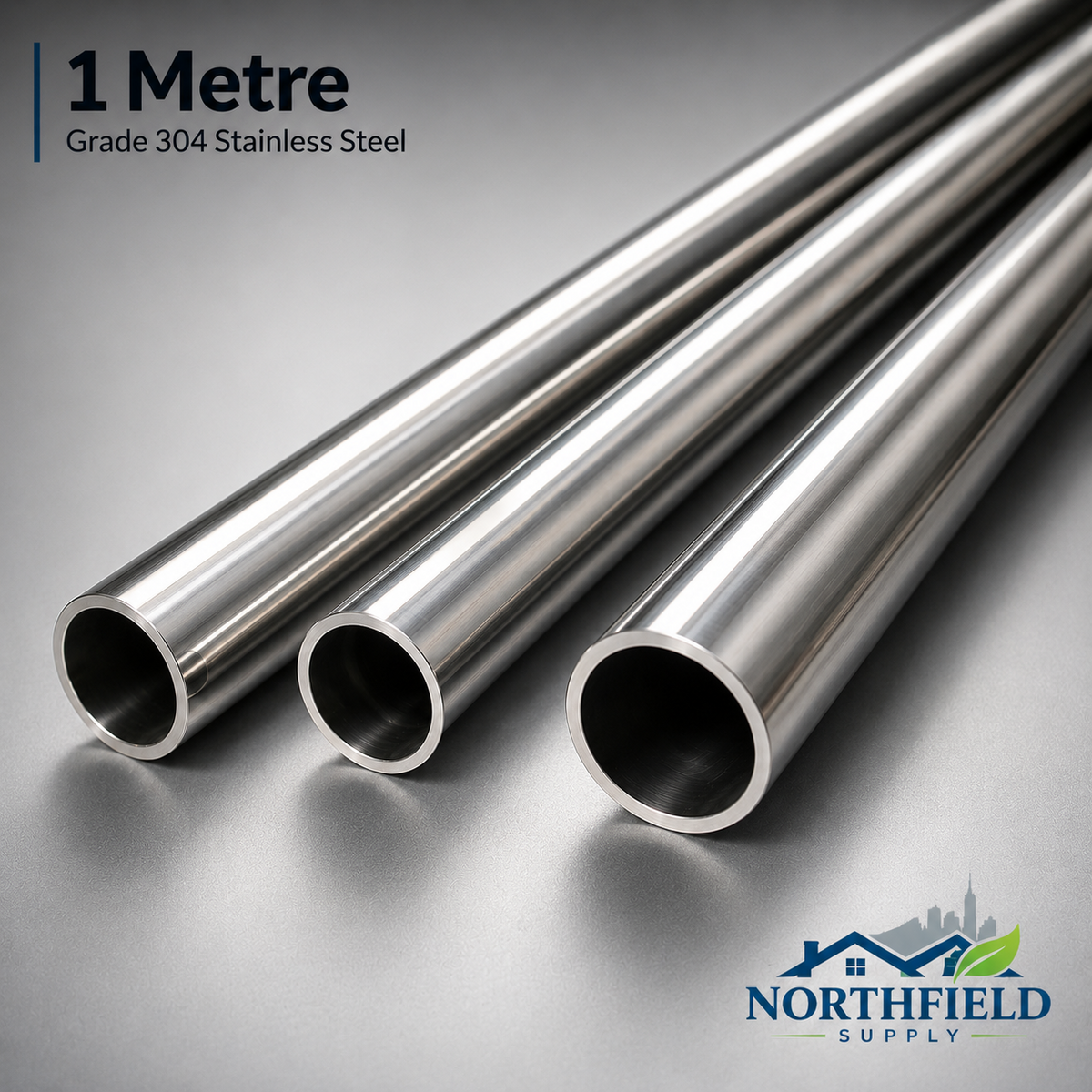 Stainless Steel 304 Round Tube Pipe 1 Metre Length Various Sizes Metal Tubing