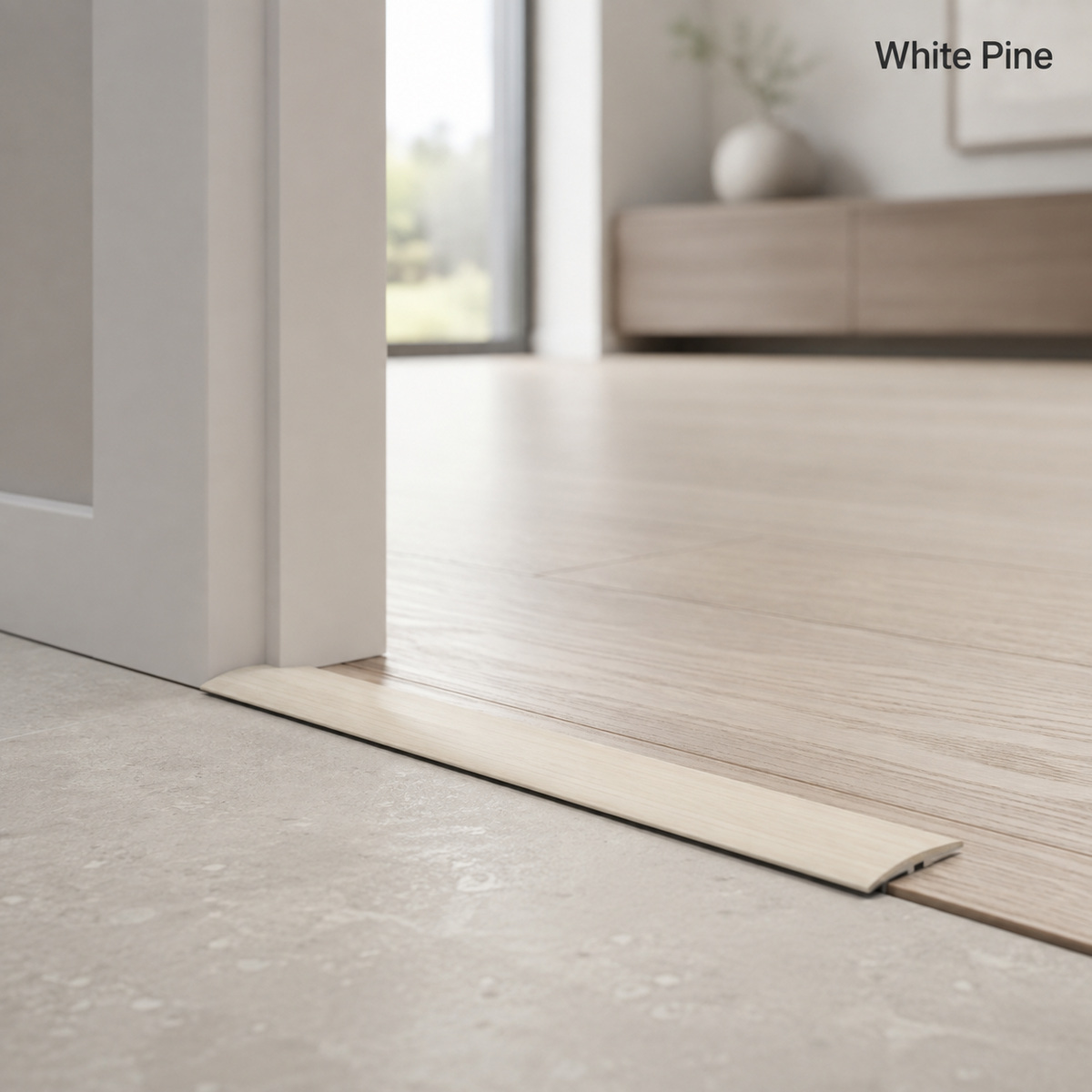 Aluminium Door Threshold Trim 35mm Self Adhesive Wood Effect Flat Bar 0.93M Long