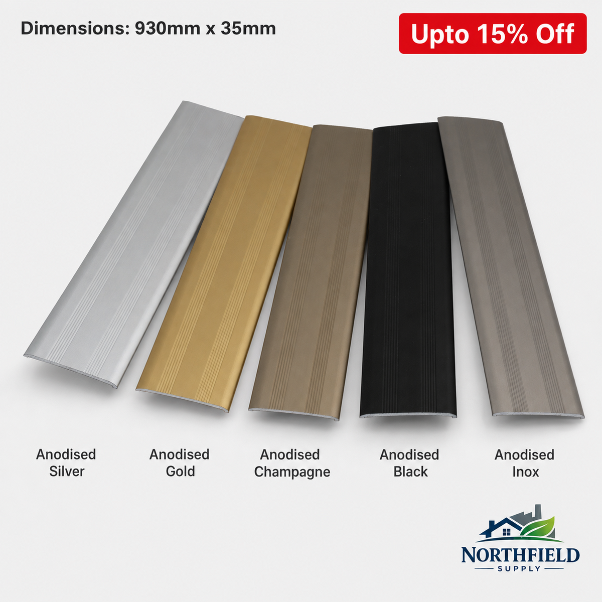 Aluminium Door Threshold Floor Trim 35mm Cover Strip Laminate Tile Bar A08